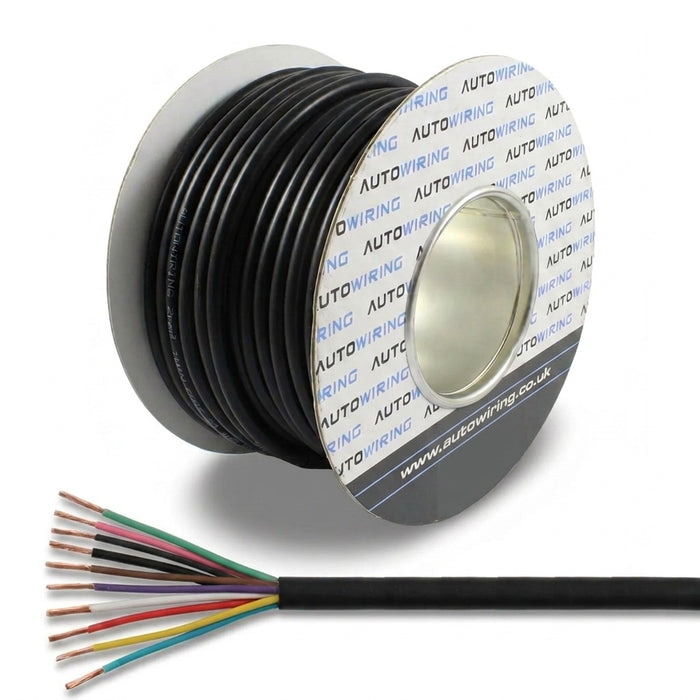 Thin Wall 10 Core Cable 1.0mm² (2.0mm²  Heavy Earth) (16.5 AMPS, 25 AMPS Earth)