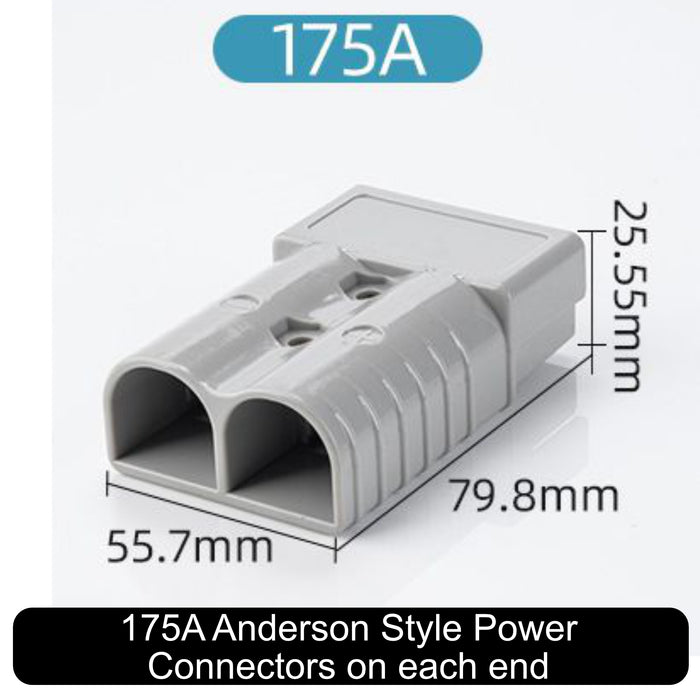 35mm² 2 AWG (240 AMPS) Siamese Twinflex Battery Cable with 175A Anderson Connectors