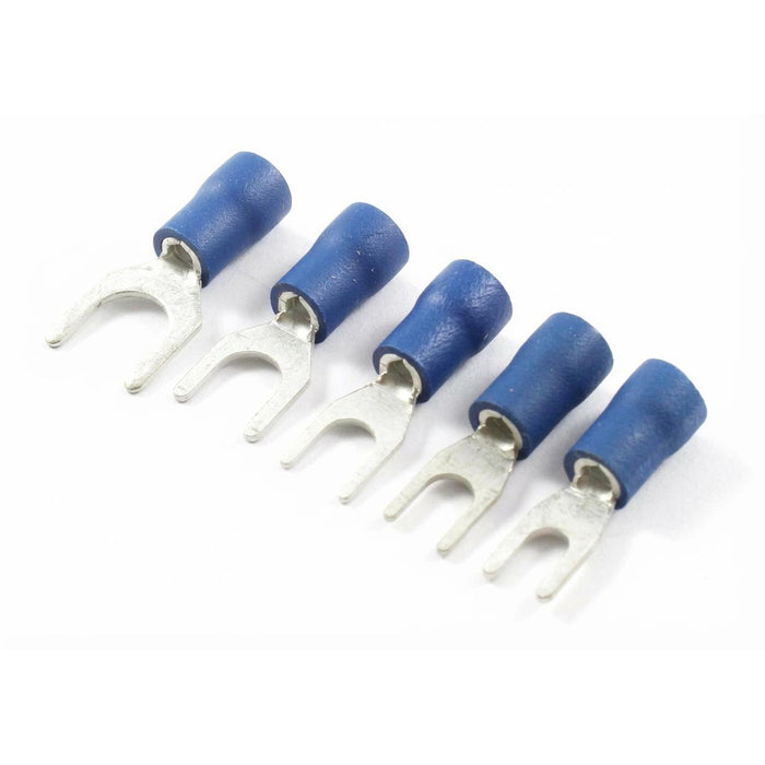 Fork Crimp Terminals - 1.5-2.5mm² Cable (Blue)