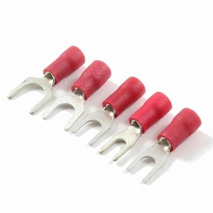Fork Crimp Terminals - 0.5-1.5mm² Cable (Red)