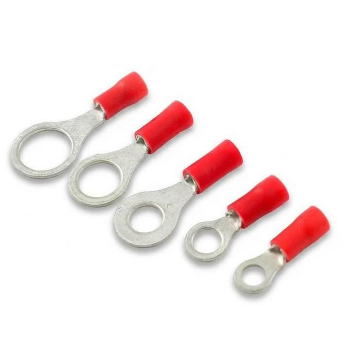 Ring Crimp Terminals - 0.5-1.5mm² Cable (Red)