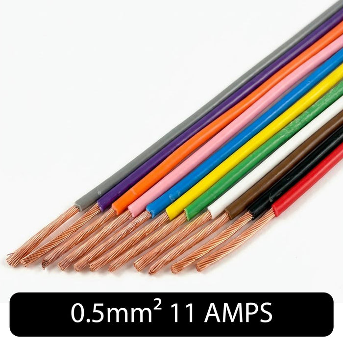 0.5mm² Thin Wall Single Core Cable 20 AWG (11 AMPS)