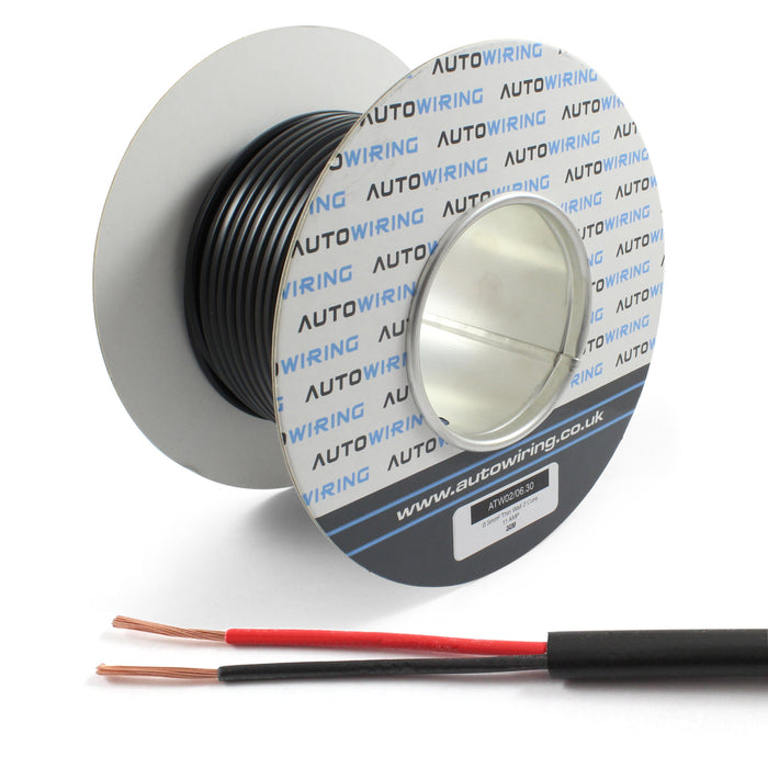 Flat Thin Wall 2 Core Cable 0.5mm² 20 AWG (11 AMPS)