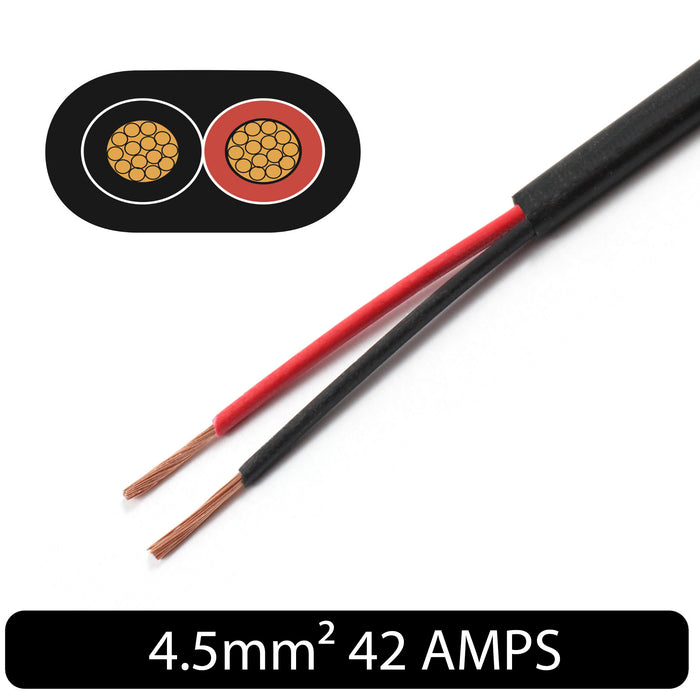 Flat Thin Wall 2 Core Cable 4.5mm² 11 AWG (42 AMPS)