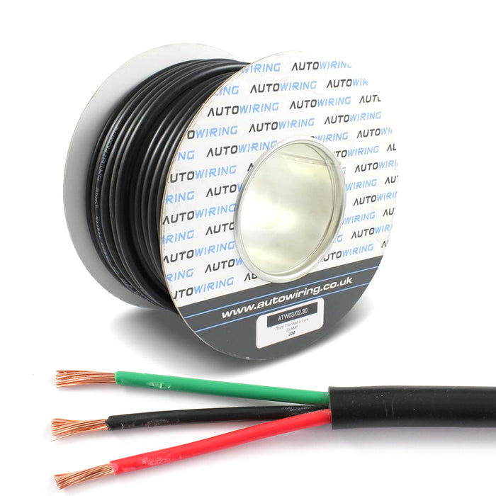 Thin Wall 3 Core Cable 2.0mm² 15 AWG (25 AMPS)