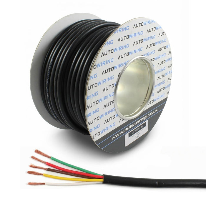Thin Wall 5 Core Cable 1.0mm² 17 AWG (16.5AMPS)
