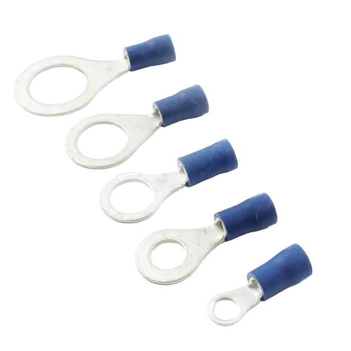 Ring Crimp Terminals - 1.5-2.5mm² Cable (Blue)