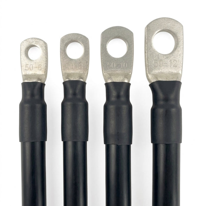 50mm² Black Extra Flexible PVC Copper Battery Lead 345A- CUSTOM