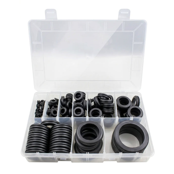 Rubber Cable Wiring Open Grommets Assortment Box 130pc 6–50mm
