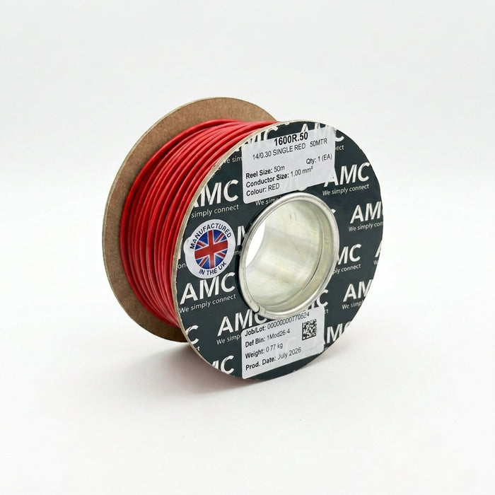 Classic PVC Single Core Cable 1mm² 17 AWG (8.75 AMPS)