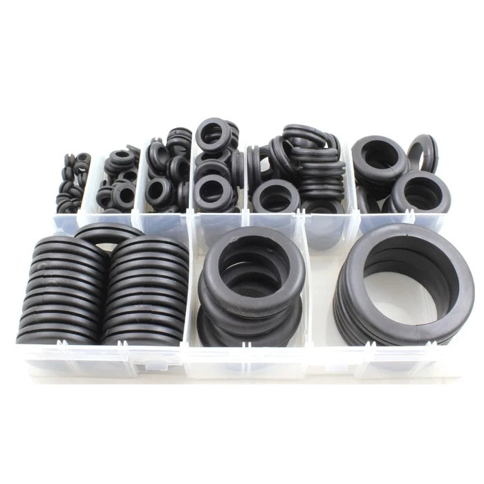 Cable Wiring Rubber *Open* Grommets- Assorted Box (130pces, 6mm-50mm)